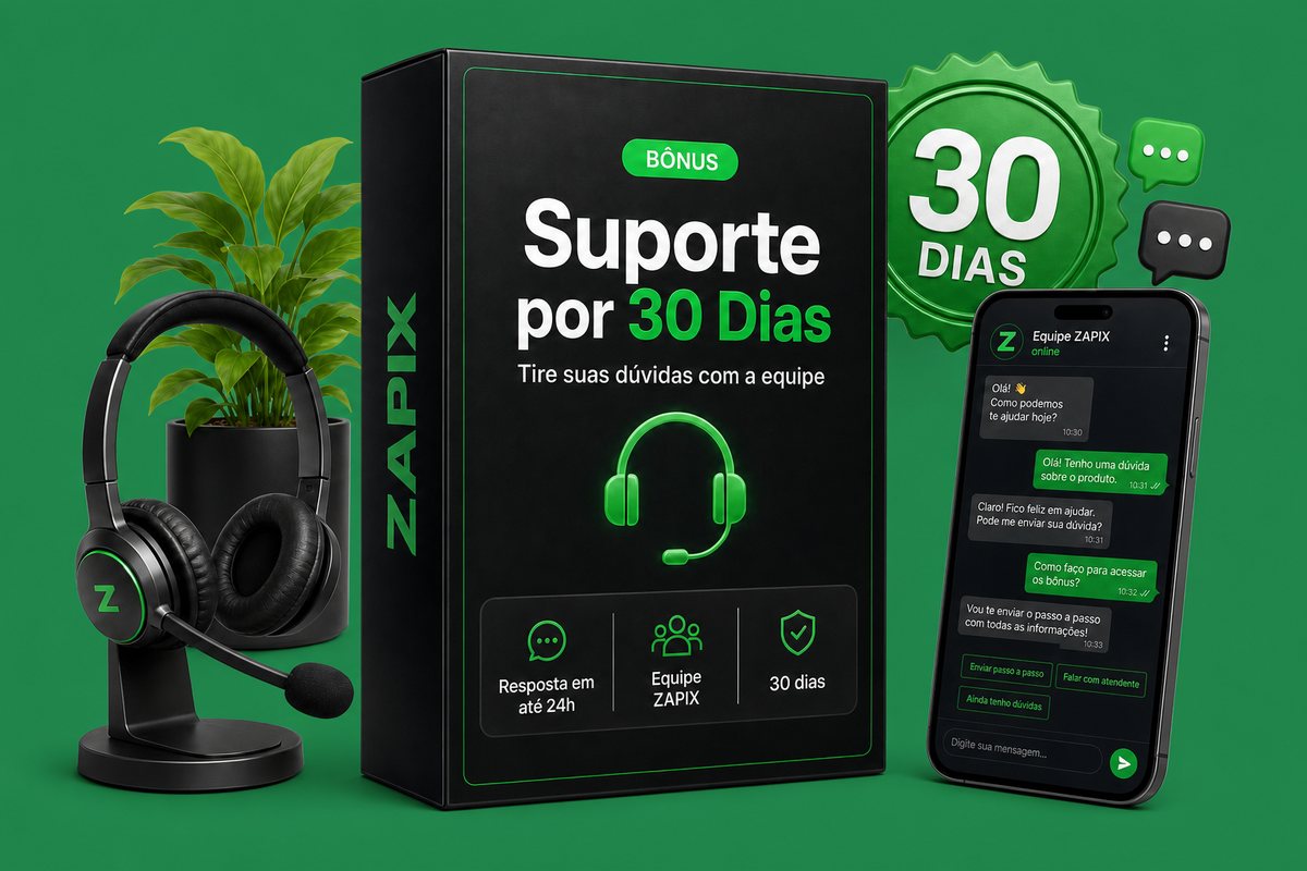 Bônus: suporte por 30 dias